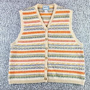 Vintage Pendleton Womens XL Wool Fair Isle Sweater Vest Multicolor Knit 90’sREAD